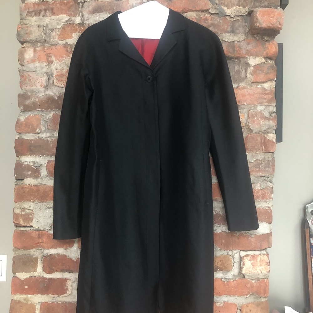 Tahari 100% silk lined duster coat